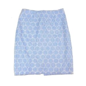 Banana Republic  Eyelet Gingham Pinstripe Skirt in Blue, White, Size 4